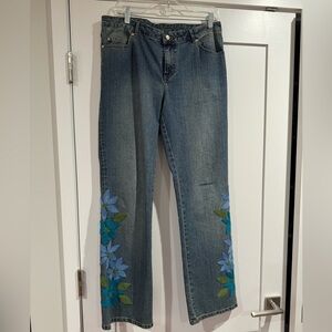 Lilly Pulitzer jeans, with embroidered detail size 8